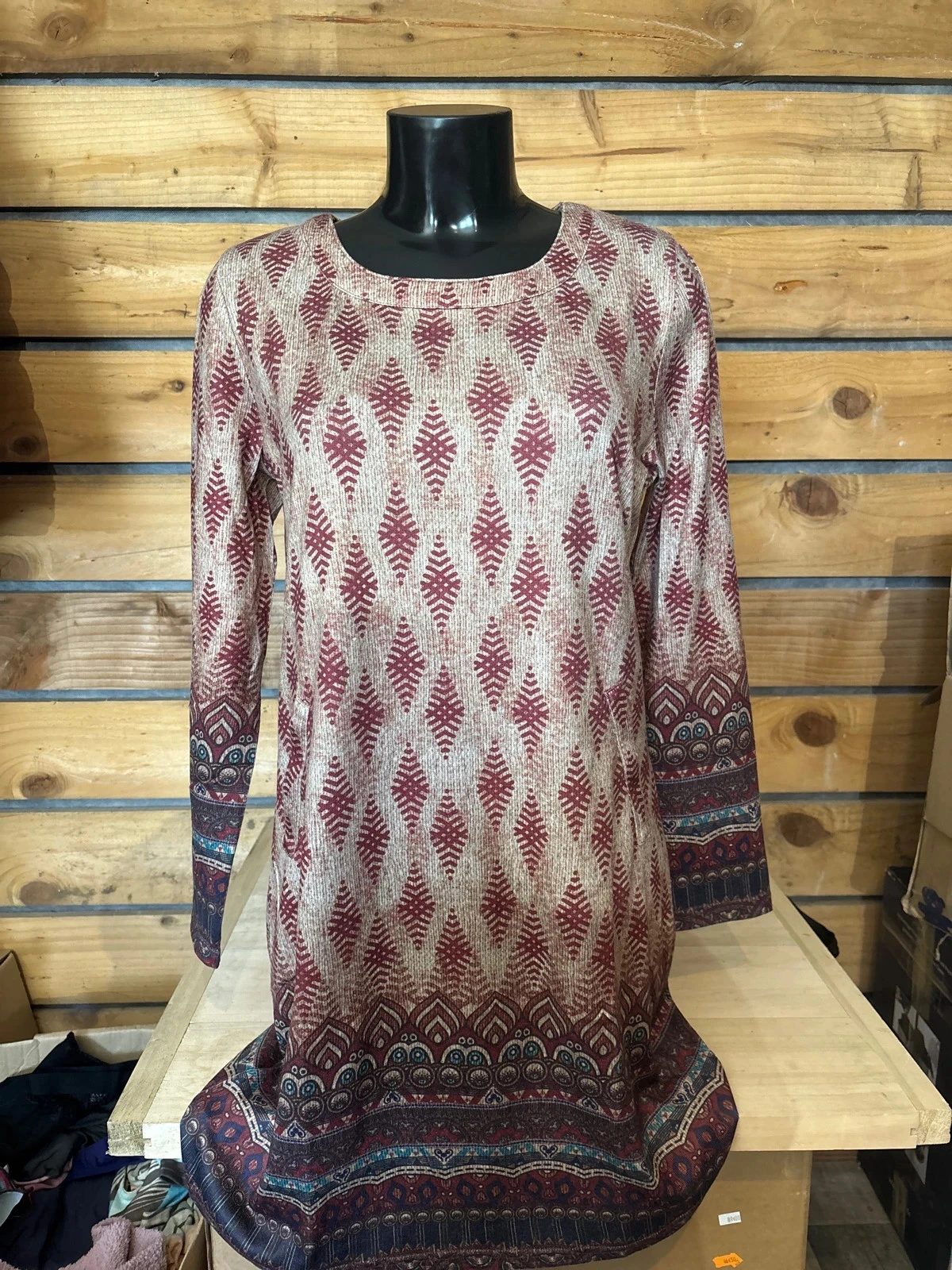 Robe manche longue motif ethnique Soggo
